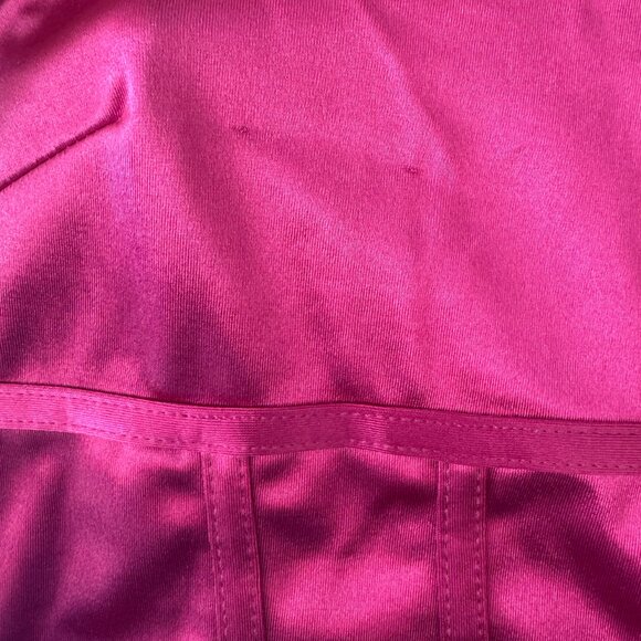 I AM GIA Fuchsia Satin Strapless Bustier Top Flare Pants Two Piece Set - Small - Picture 6 of 8